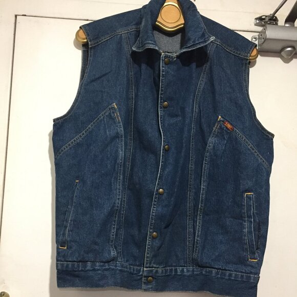 VINTAGE LEE JEANS VESTS SIZE M/L - Picture 3 of 8